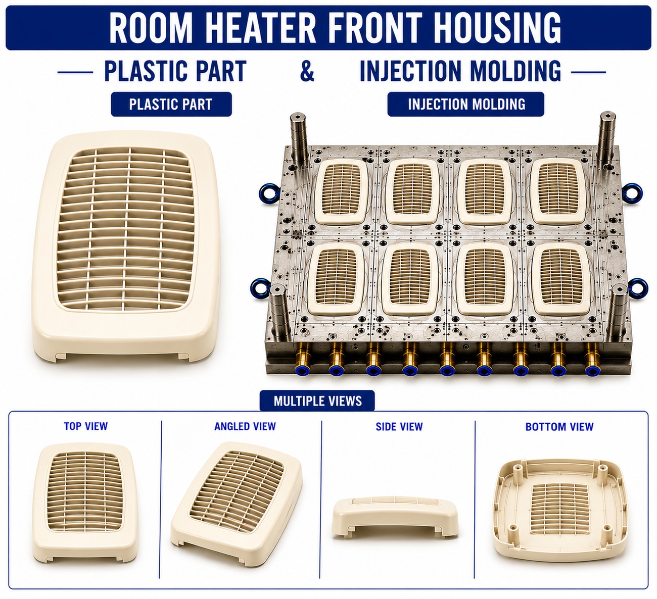 Room Heater Plastic Front Housing Mould and Moulding Service